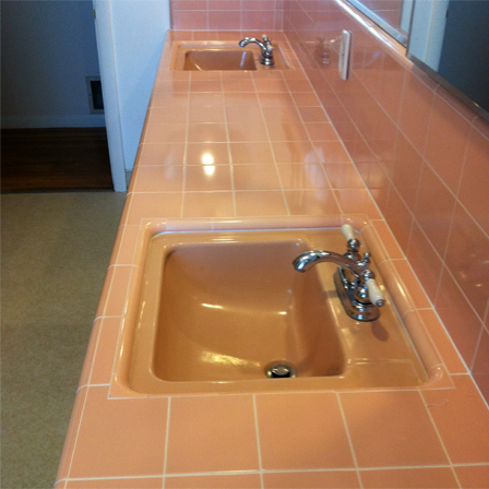 Clean Grout Makes a Vintage Sink Shine.